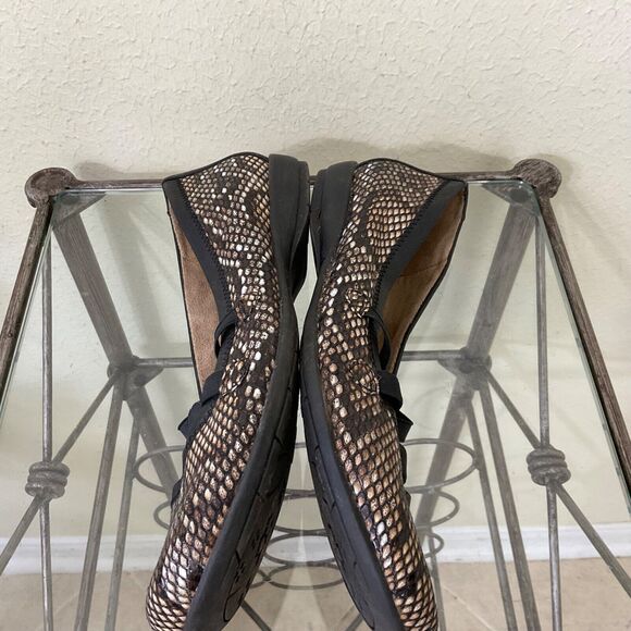 Naturalizer Gabby shoes women's 9.5 Reptile print ballet flats brown slip ons - Picture 7 of 9